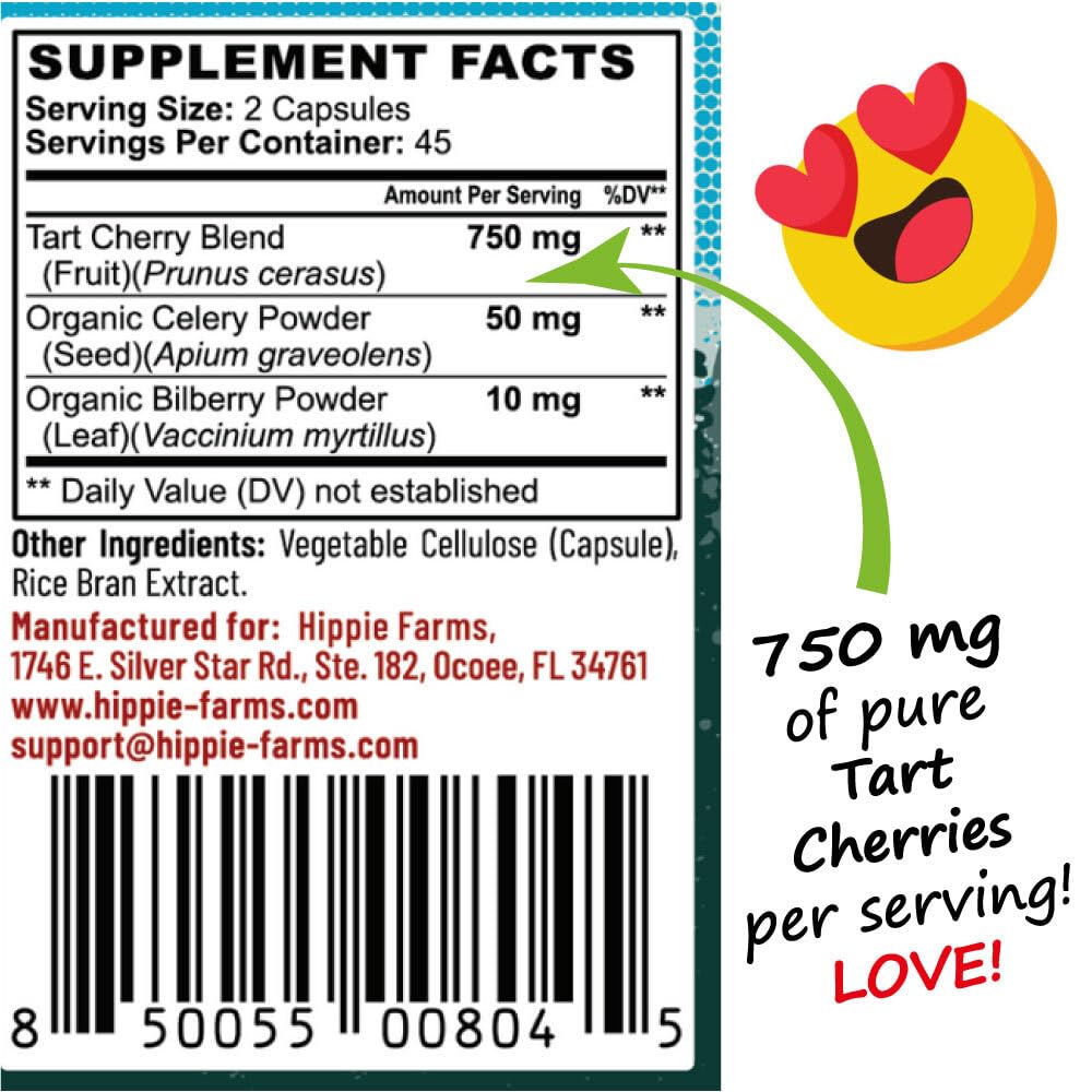 Hippie Farms Capsules Cerise Acide 68g - Détails des ingrédients