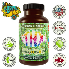 Hippie Farms Huile d'Algues Végétalienne 68g, étiquette et informations
