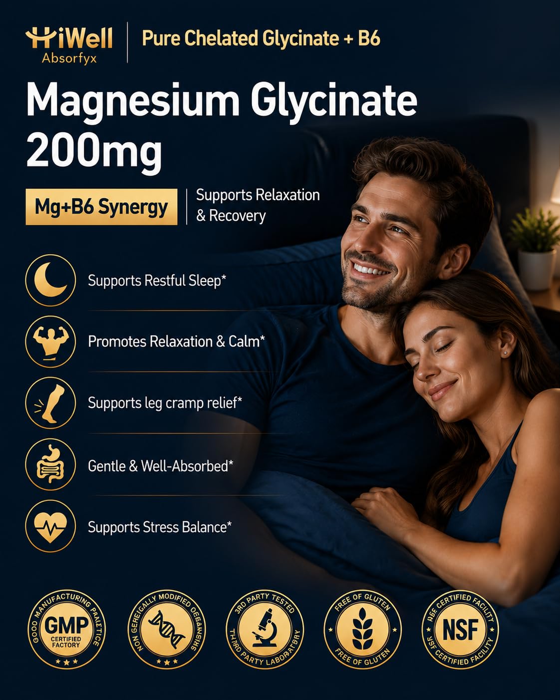 HiWell Absorfyx Magnésium Glycinate 200mg 120 capsules vue de derrière