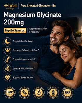 HiWell Absorfyx Magnésium Glycinate 200mg 120 capsules vue de derrière