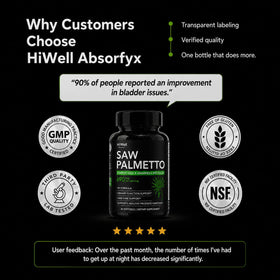 HiWell Absorfyx Saw Palmetto 320mg avec des éléments de style de vie