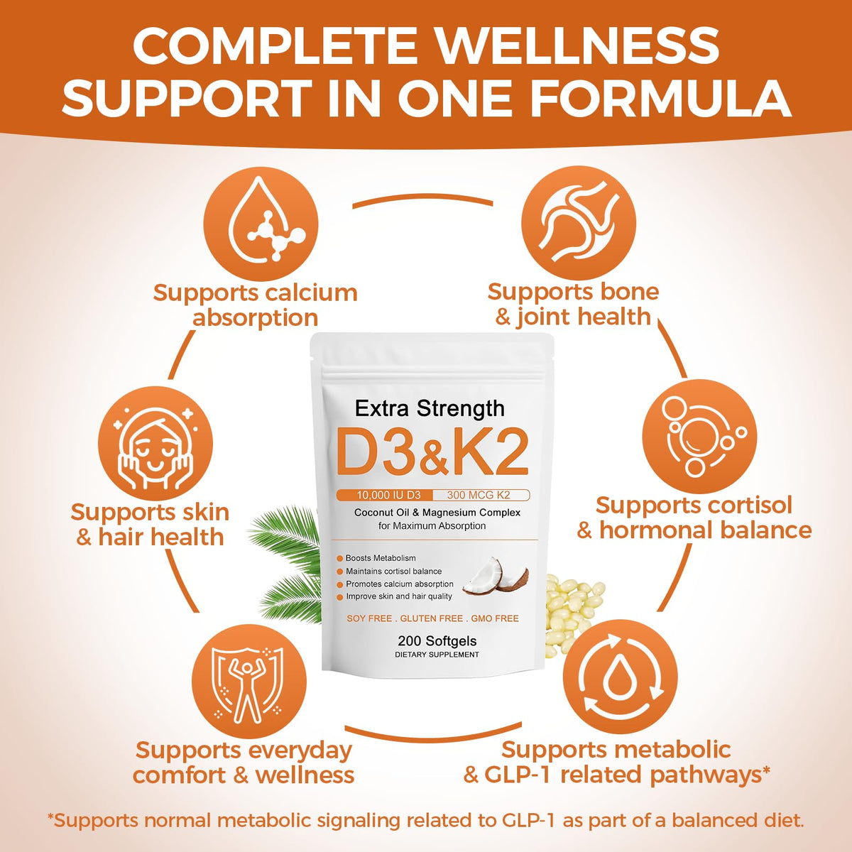 Hlonns D3 K2 Vitamine 10000 IU ingrédients principaux