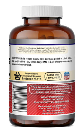 HMB 2000 mg Amazing Nutrition montrant la taille des comprimés