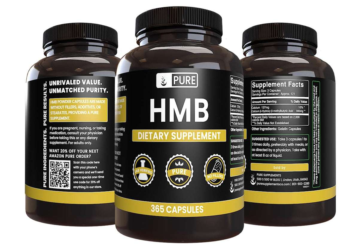 HMB PURE ORIGINAL INGREDIENTS boîte de 365 capsules