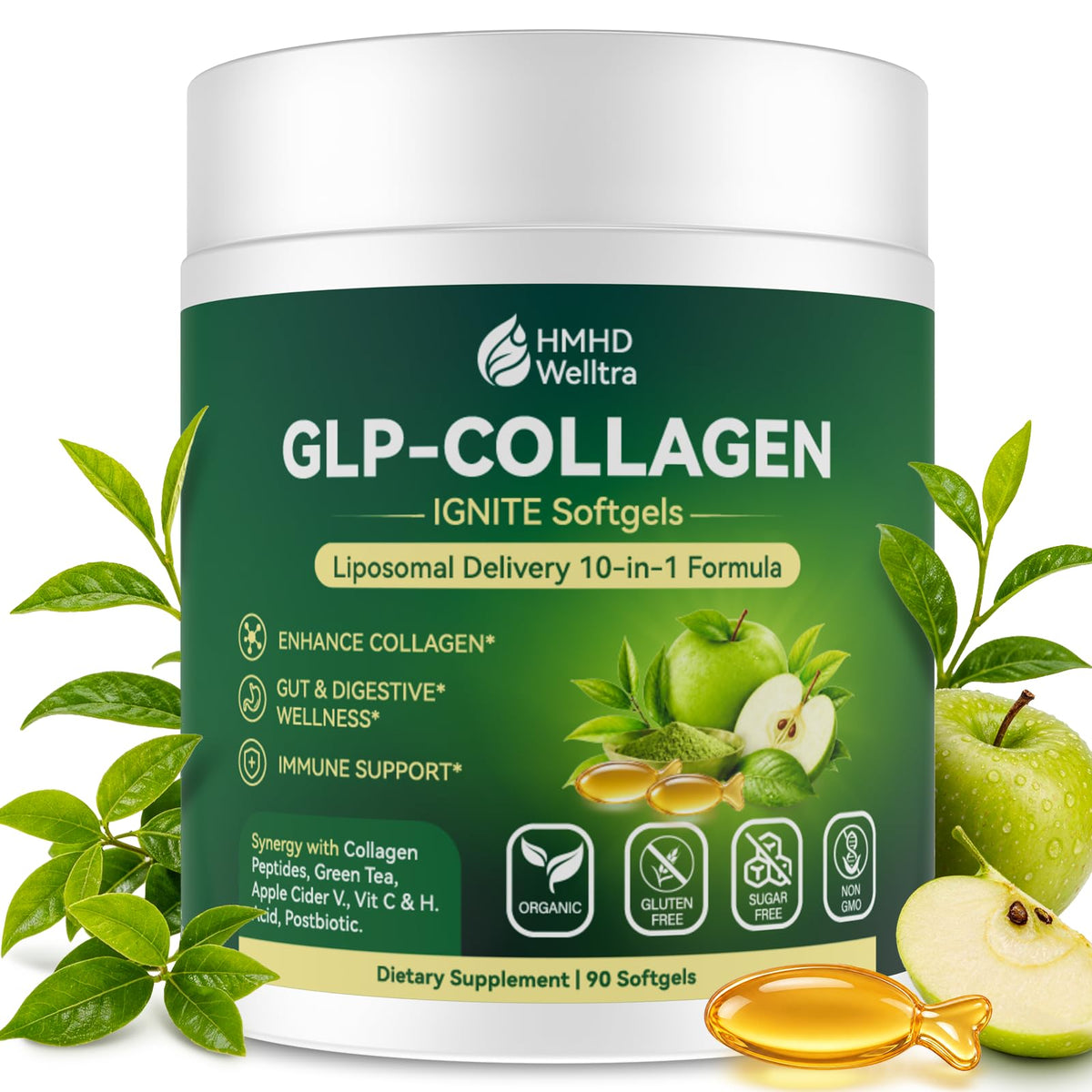 HMHDWelltra Collagène Softgels 10-en-1 vue de face