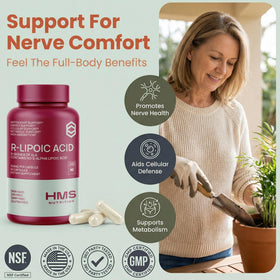 HMS Nutrition Acide Alpha Lipoïque R 300 mg côté, vue latérale du produit
