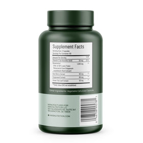 HMS Nutrition Resvératrol 1400 mg gélules végétales sur fond blanc