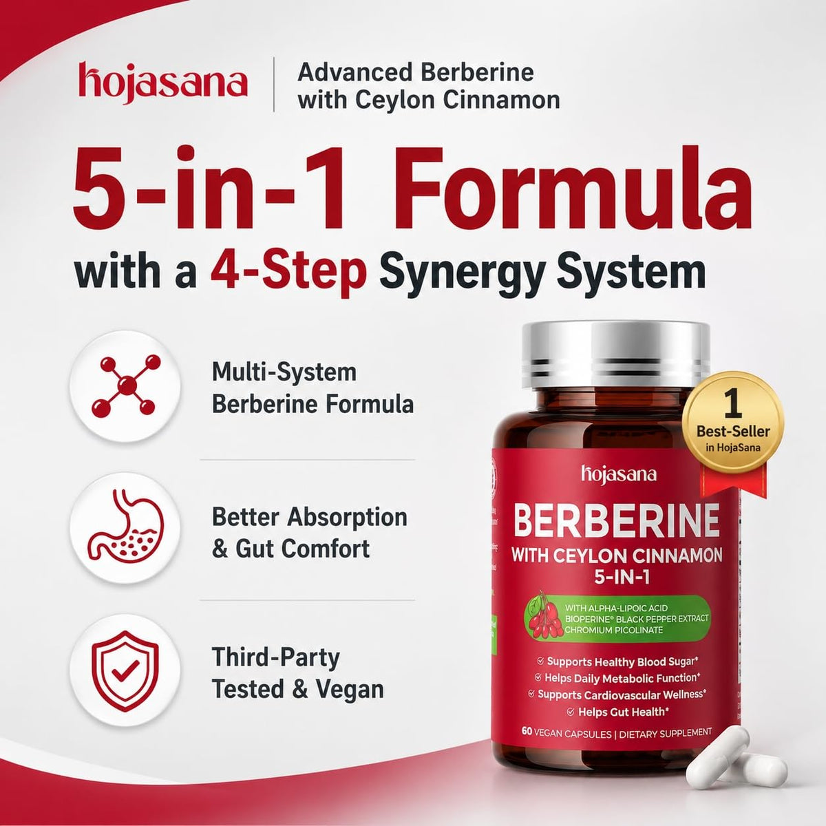 HojaSana Complexe Berbérine 500mg dos de l'emballage