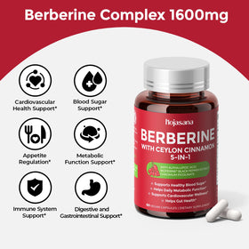 HojaSana Complexe Berbérine avec ingrédients clés sur une table