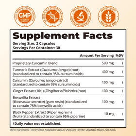 HojaSana Curcuma 500mg avec une main tenant la capsule