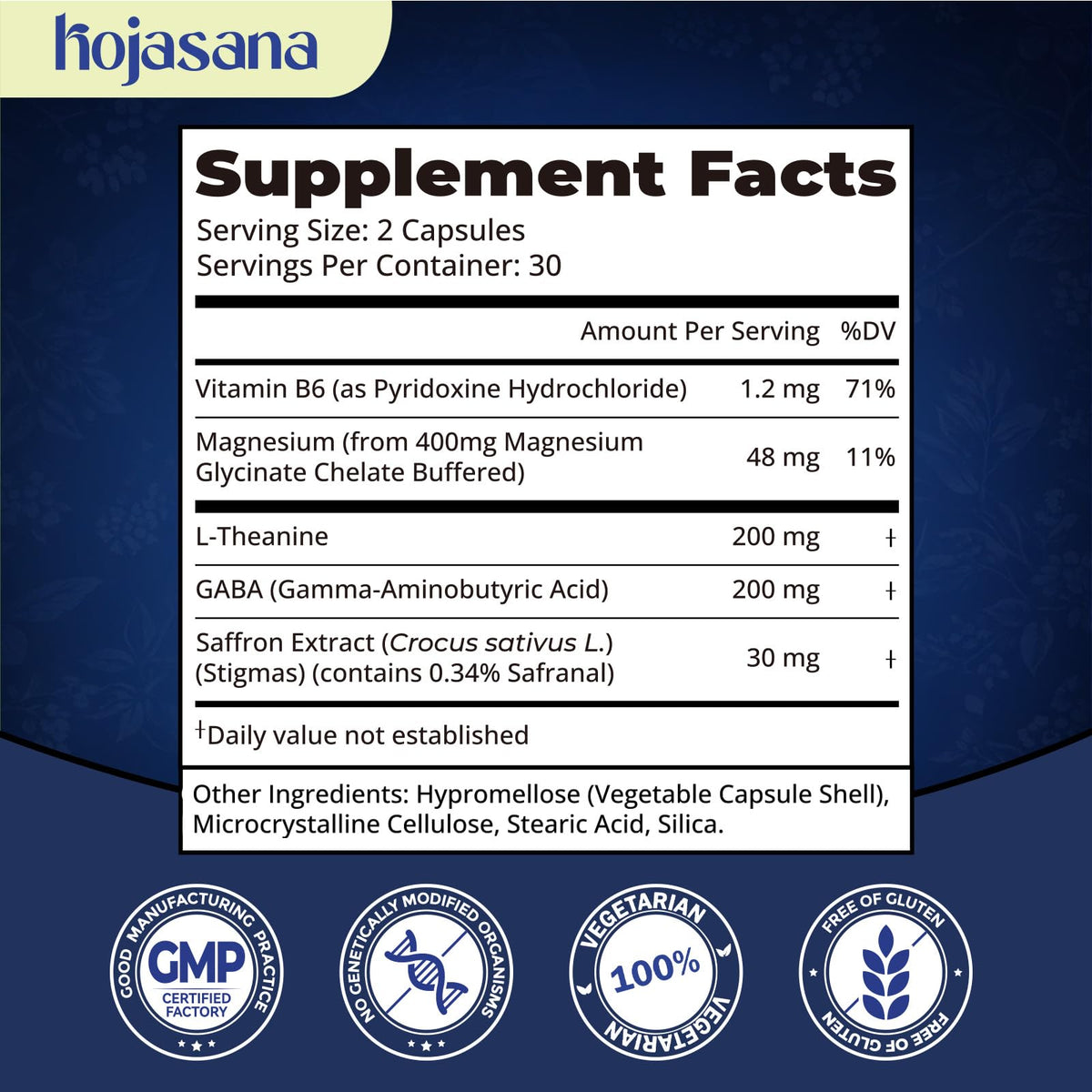 HojaSana L-Theanine Complex vegetarian capsules