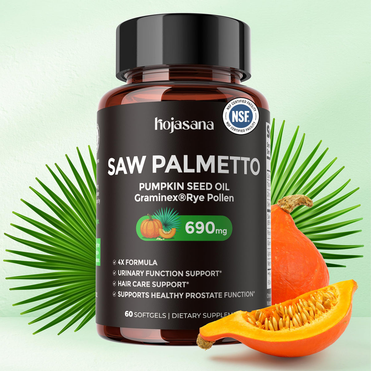 HojaSana Saw Palmetto 320mg gélules en vue de face