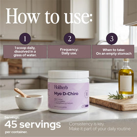 Holiherb Myo D-Chiro Inositol 40:1 Poudre 290g avec cuillère doseuse