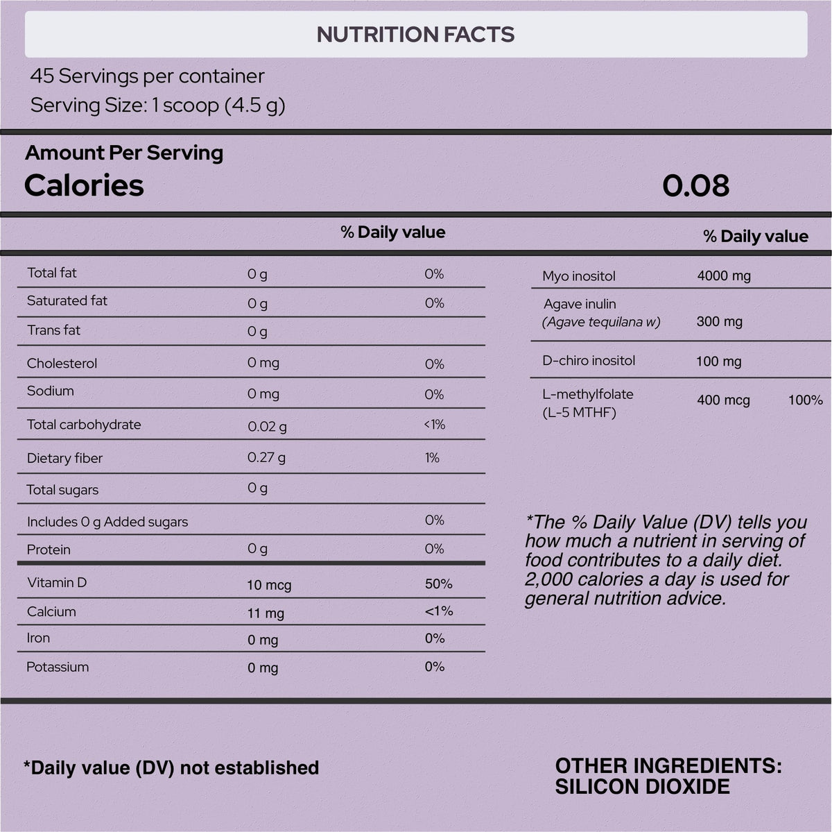 Holiherb Myo D-Chiro Inositol 40:1 Poudre 290g étiquette