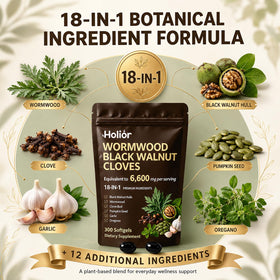 Holior Labs 18-en-1 Complément Alimentaire gélules sur fond blanc