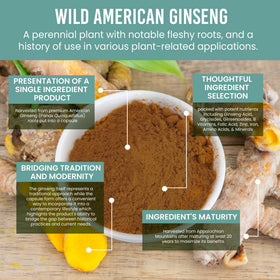 Holistic Bin Ginseng Américain Sauvage capsules ouvertes