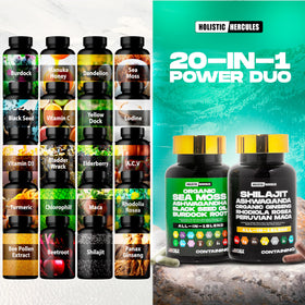 Holistic Hercules Elixer™ Bundle emballage avec informations nutritionnelles