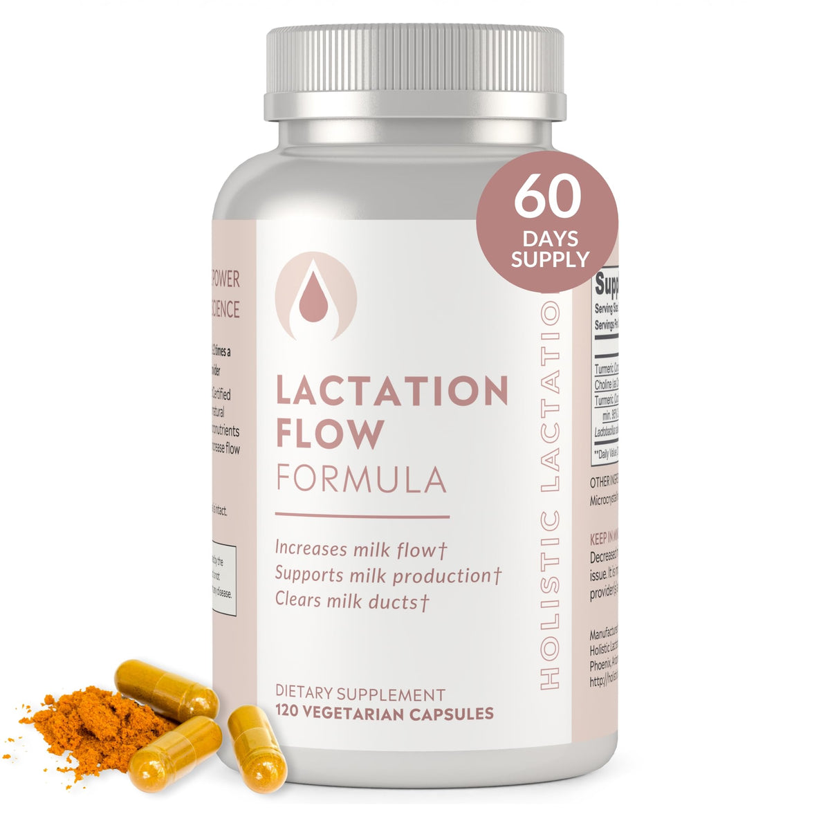 Holistic Lactation Formule de Soutien à la Lactation 60 Portions, vue avant