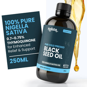 HOLISTQ huile de nigelle bio pressée à froid 250 mL vue de face