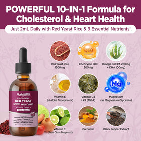 HOLLEGEND Liposomal Red Yeast Rice avec CoQ10 en gouttes dans une cuillère