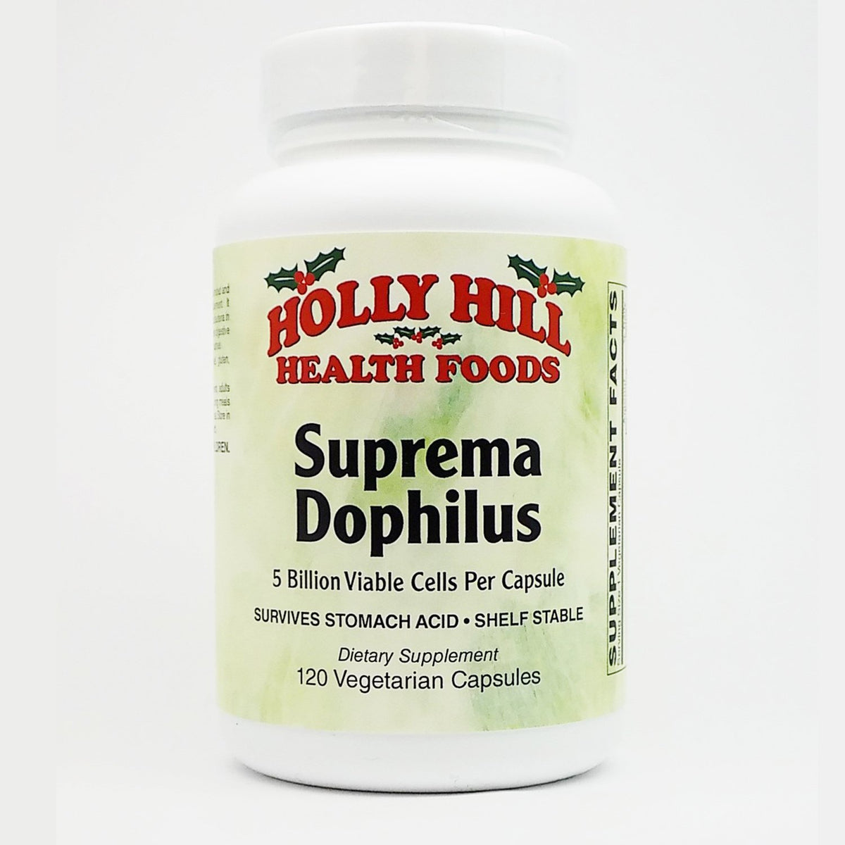 Holly Hill Health Foods Suprema Dophilus 120 capsules végétariennes, vue de face