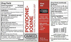 HOMKO Solution Iodée 10% 16oz dimensions du colis