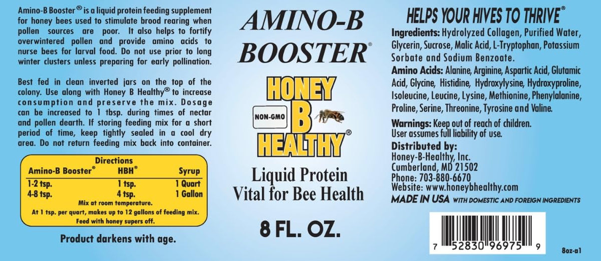 Honey B Healthy Amino-B support dans un environnement apicole