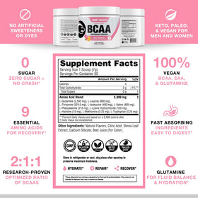Honey Badger BCAA + EAA Poudre 272g goût Limonade Rose