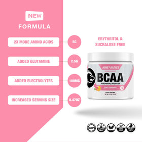 Honey Badger BCAA + EAA Poudre 272g vue arrière packaging