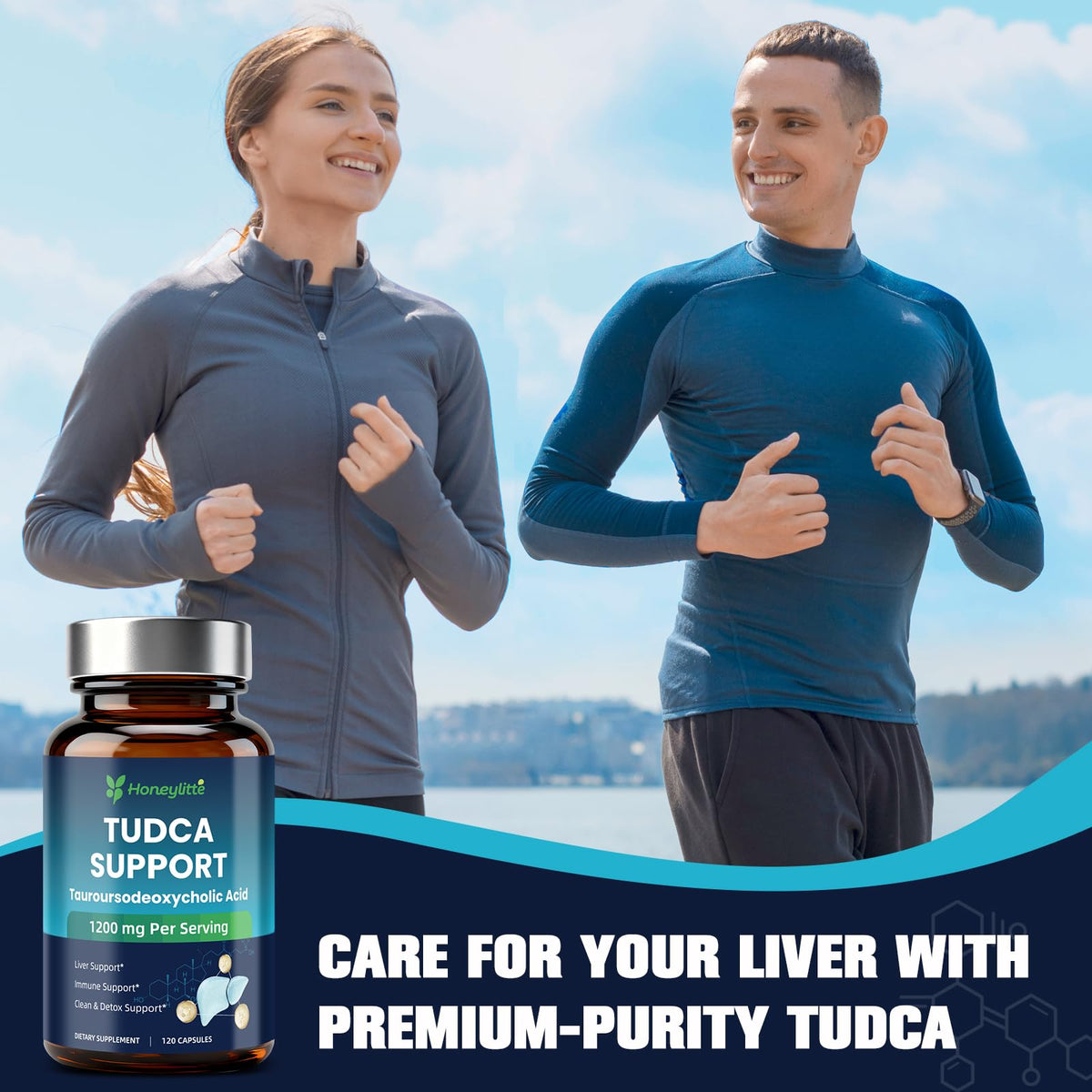 Honeylitte TUDCA 1200mg avec un fond naturel
