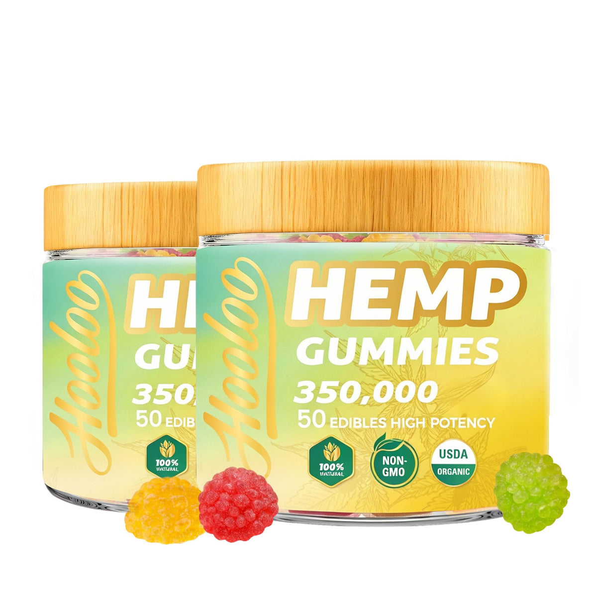 HOOLOO Bonbons Gélifiés au Chanvre 350 000 paquet avant