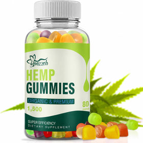 Hoozzch bonbons au chanvre bio 181g, vue avant avec emballage
