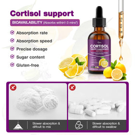 Hoozzch Compléments Alimentaires Cortisol 60 mL - Saveur citron frais