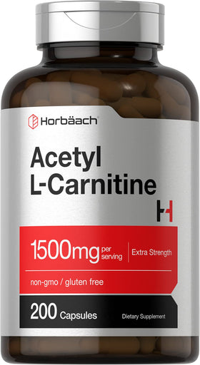 Horbäach Acétyl L-Carnitine 1500mg 200 capsules vue avant