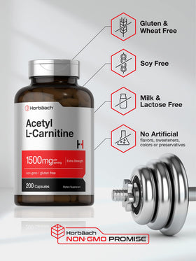 Horbäach Acétyl L-Carnitine 1500mg capsules ouvertes