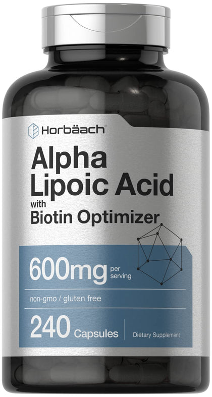 Horbäach Acide Alpha Lipoïque 600mg 240 Capsules vue avant