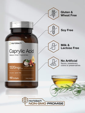 Horbäach Acide Caprylique 1320mg 150 Capsules Molles côté droit