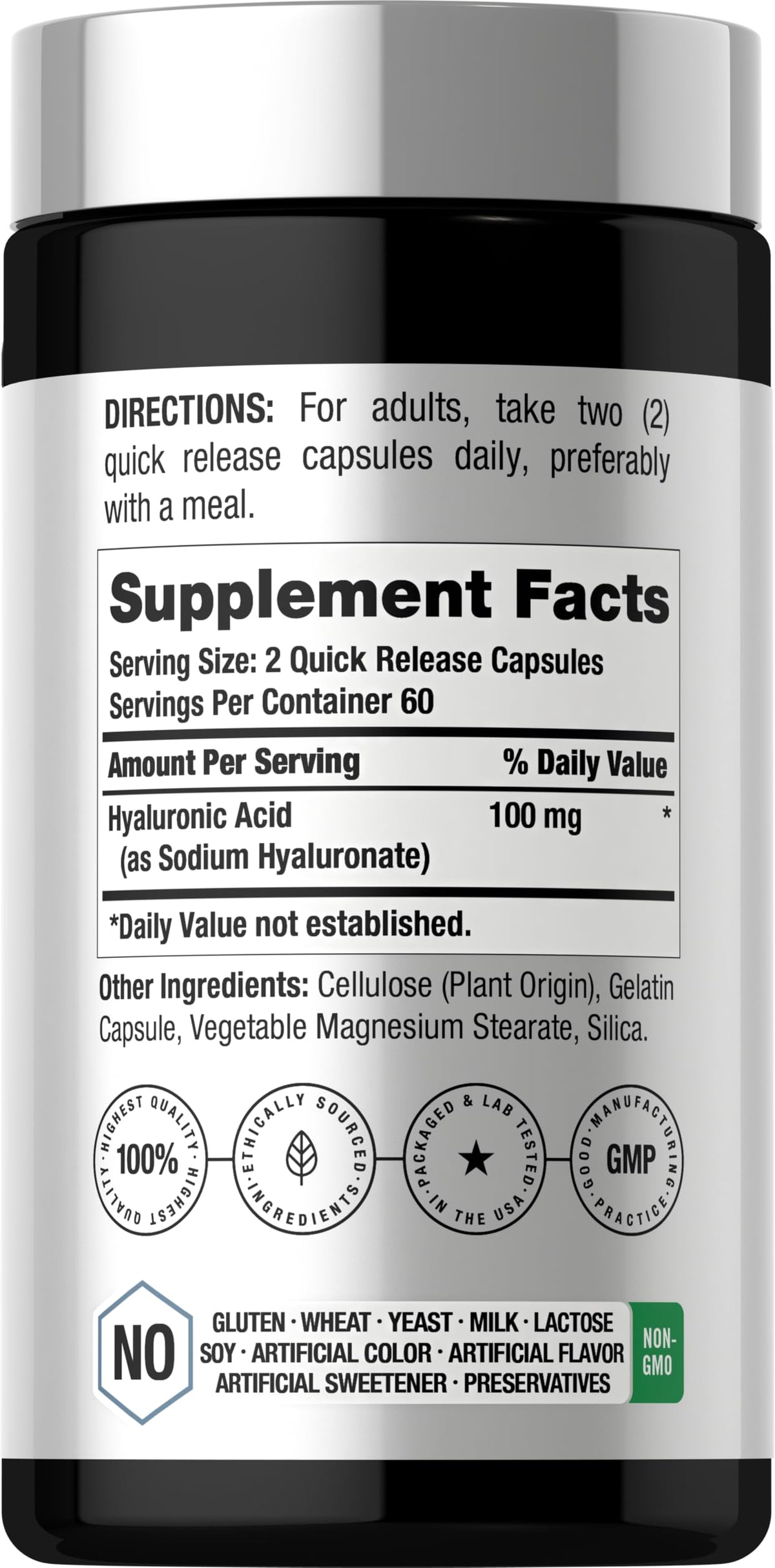 Horbäach Acide Hyaluronique 100mg - détail des capsules