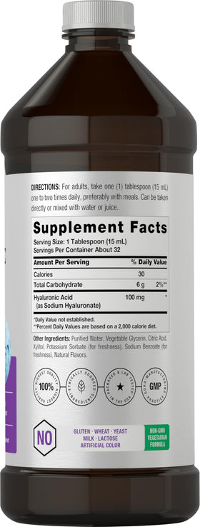 Horbäach Acide Hyaluronique Liquide 100 mg 16 oz arrière
