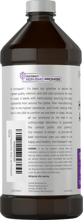 Horbäach Acide Hyaluronique Liquide 100 mg 16 oz côté