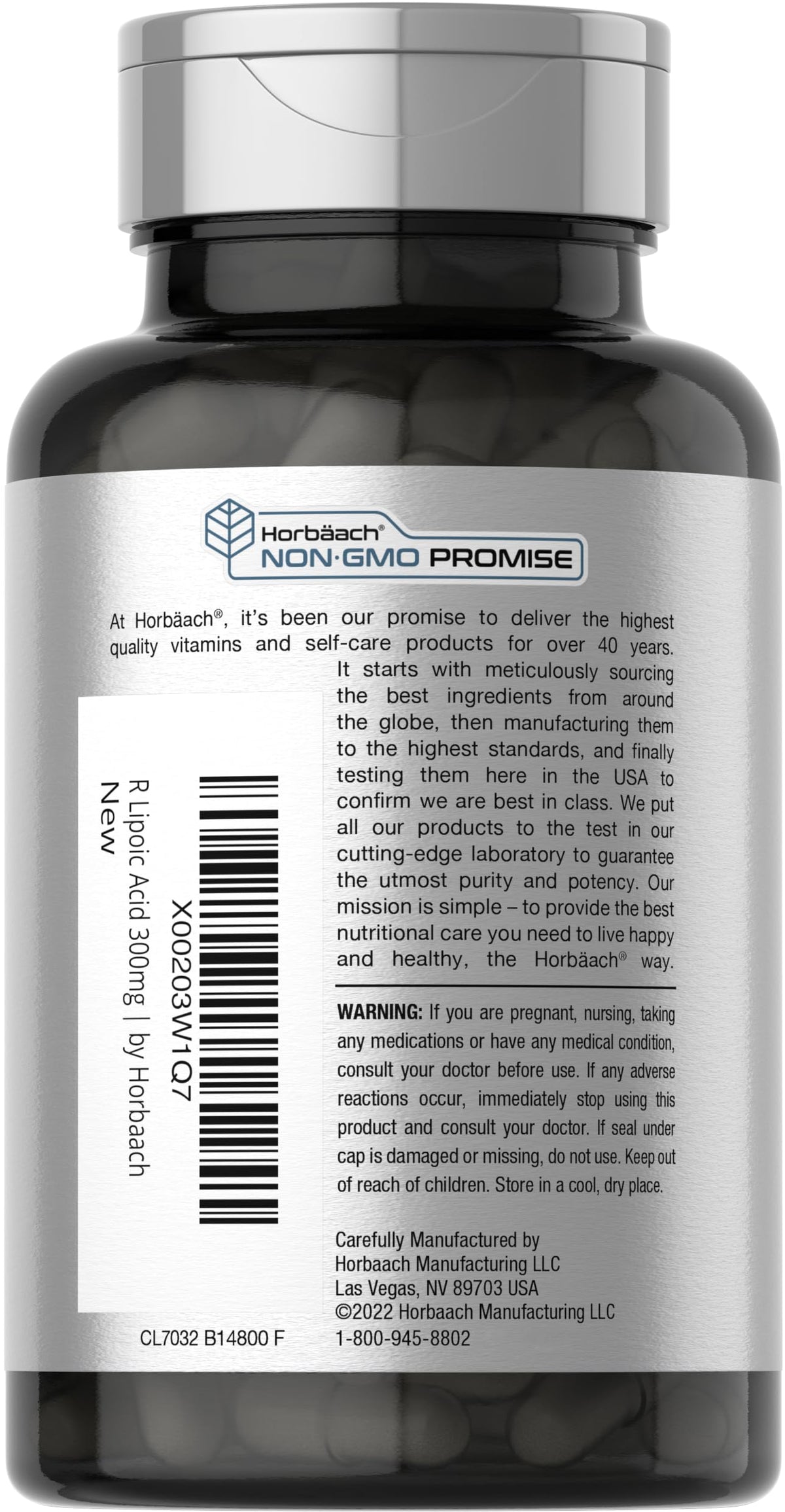 Horbäach Acide R-Lipoïque Stabilisé, capsules ouvertes montrant le contenu