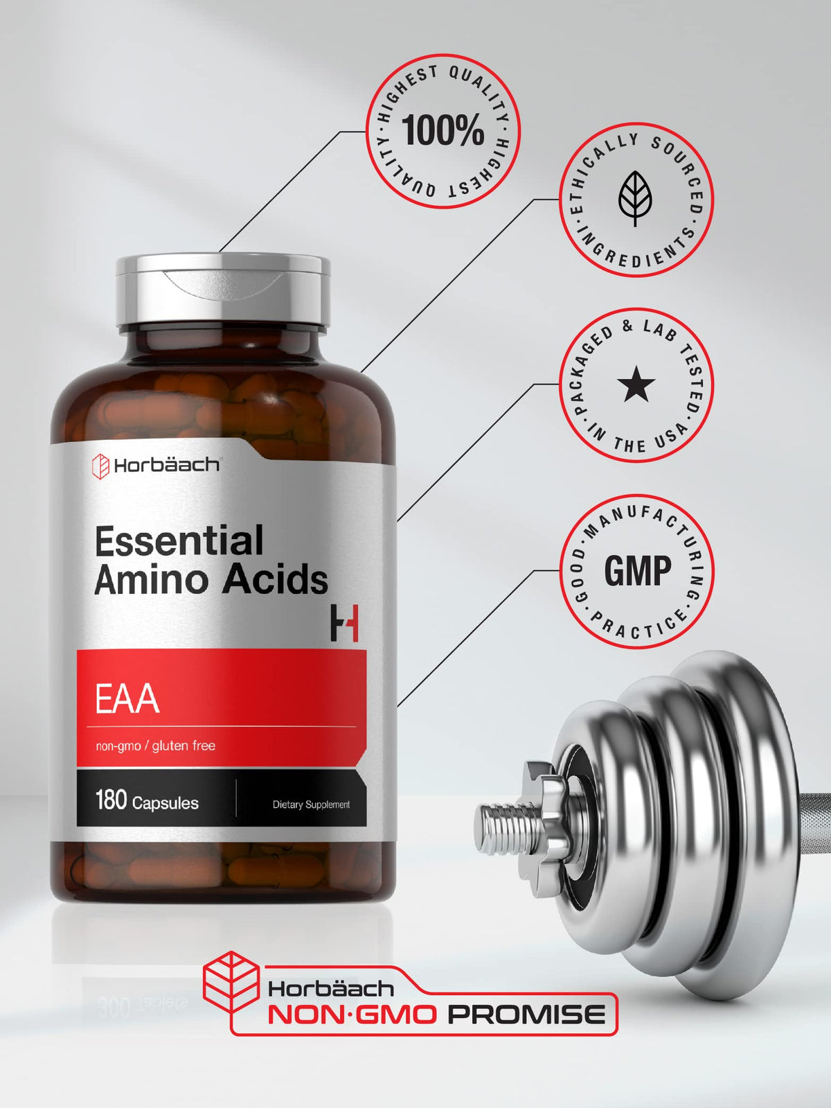 Horbäach Acides Aminés Essentiels capsules dans leur boîte