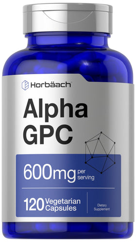 Horbäach Alpha GPC 600mg capsules végétariennes en bouteille