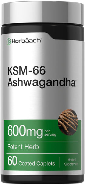 Horbäach Ashwagandha KSM-66 60 comprimés végétaux, vue avant