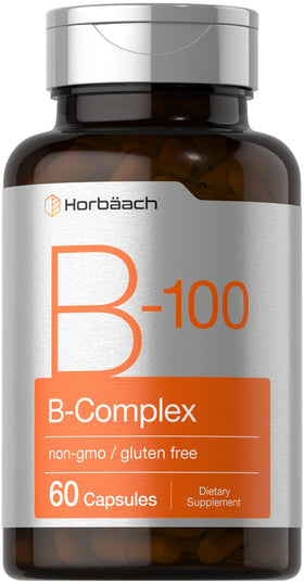 Horbäach B-100 Complex Vitamines B 60 Capsules vue de face
