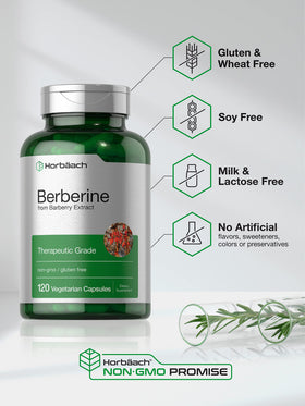 Horbäach Berbérine HCL 500mg capsules sur une table