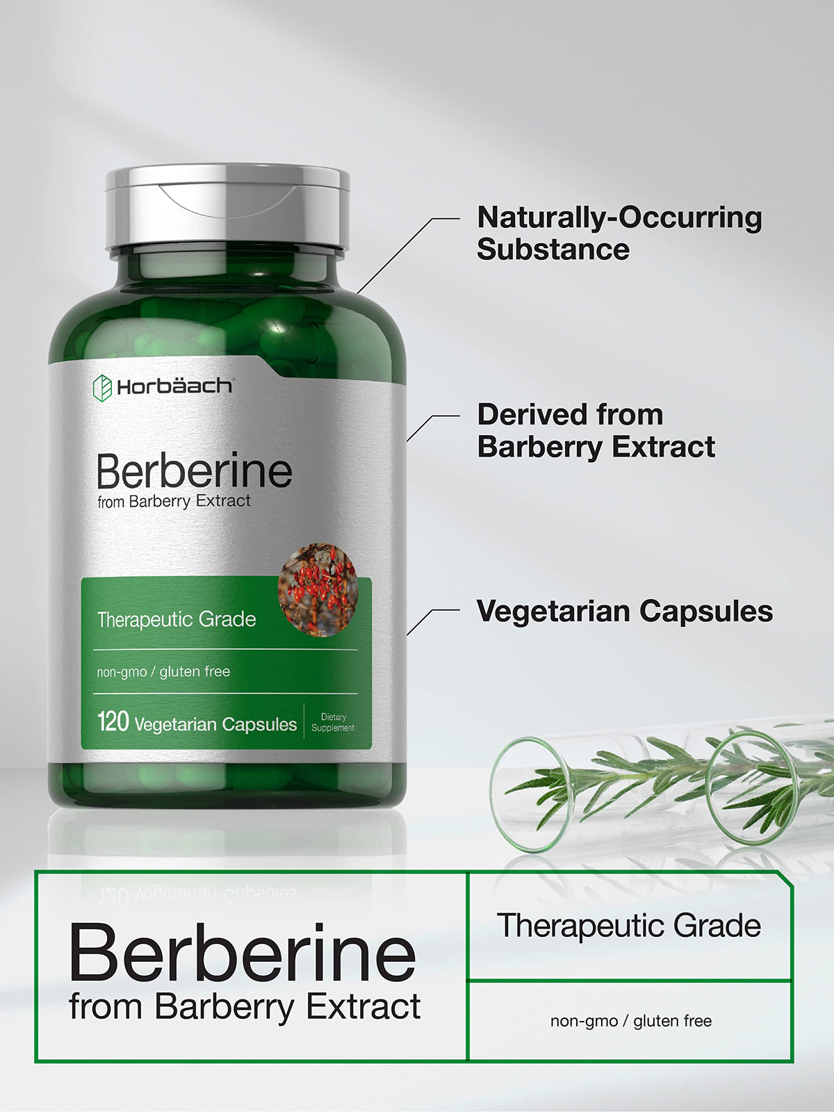 Horbäach Berbérine HCL 500mg contenant des capsules