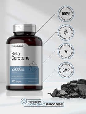 Horbäach Beta Carotène 25000 UI étiquette zoom