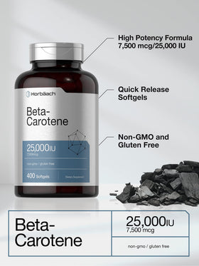 Horbäach Beta Carotène 25000 UI gélules sur une table