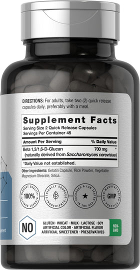 Horbäach Beta Glucan 90 capsules et étiquette